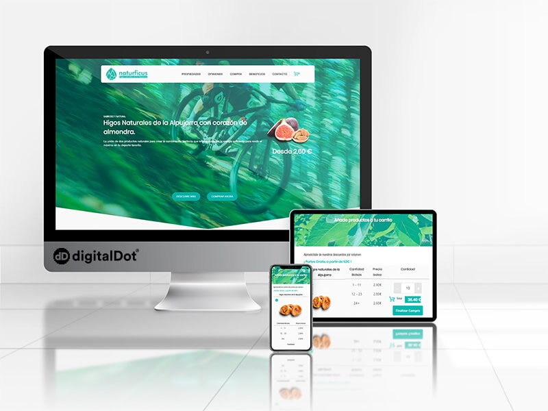 Diseño web de la tienda online Naturficus
