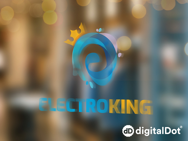 Diseño logo electroKing. digitalDot