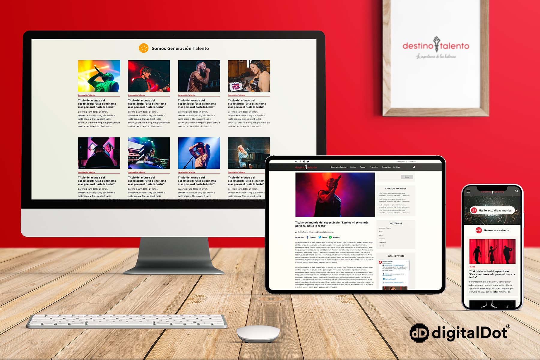 Diseño web de digitalDot para Destino Talento