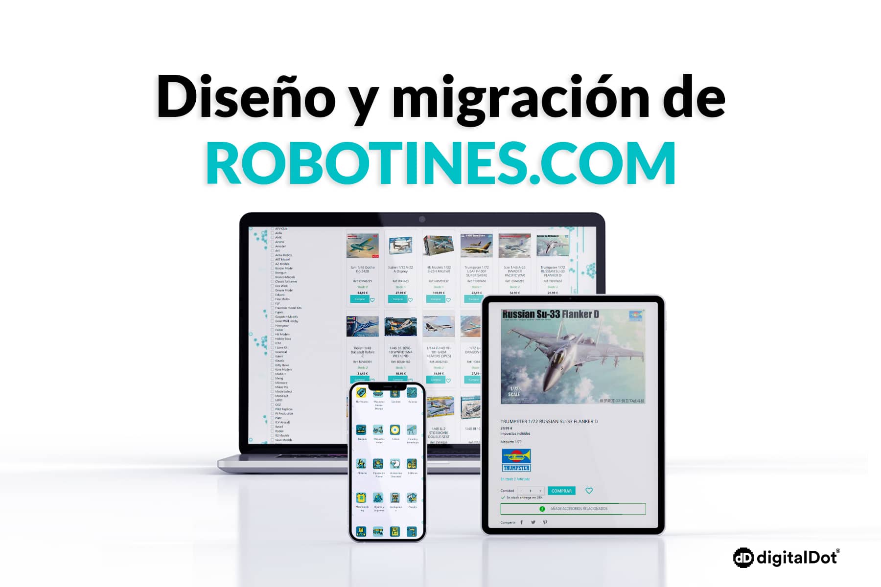 Diseño web y migración de la tienda online Robotines