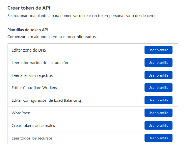 Crear token API solucionar error 524 cloudflare