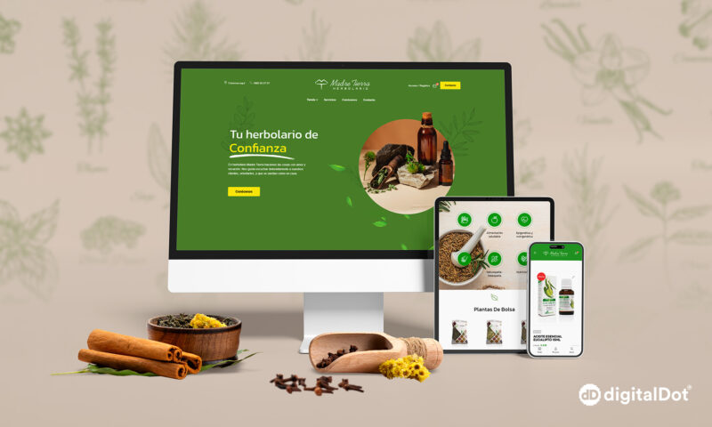 Diseño de tienda online herbolario Madre Tierra. digitalDot